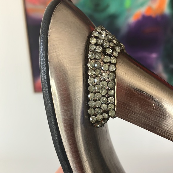 Tony Keuylian Retro hot LA Glam Heels Retro Trendy Bling Platform Sz 6 narrow - Picture 10 of 17